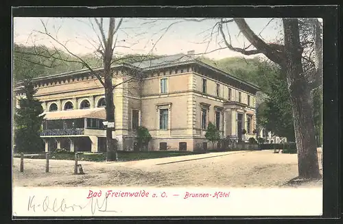 AK Bad Freienwalde a. O., Brunnen-Hotel