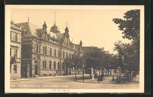 AK Naumburg a. S., Lindenstrasse und Post