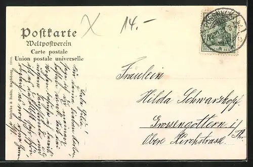 AK Pössneck i. Th., Schleizerstrasse mit weissem Turm