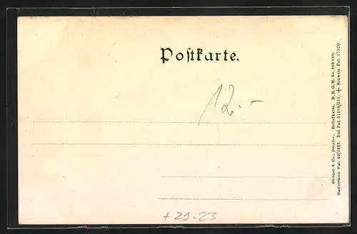 Relief-AK Plauen i. V., Ansicht vom Stadttheater