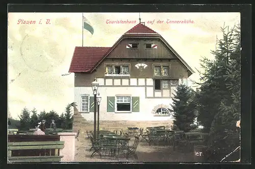 AK Plauen i. V., Gasthof Touristenhaus auf der Tennerahöhe