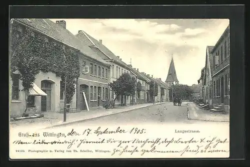 AK Wittingen, Langestrasse mit Blick zur Kirche