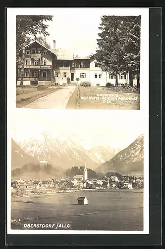 AK Oberstdorf /Allg., Hotel-Pension Rubihaus, Ortsansicht