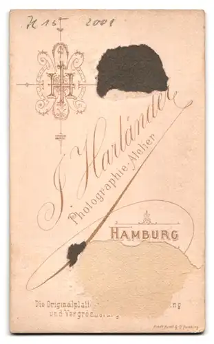 Fotografie Atelier Harländer, Hamburg, Wandsbeker Chaussee 195, Portrait Husar im Regiment 15