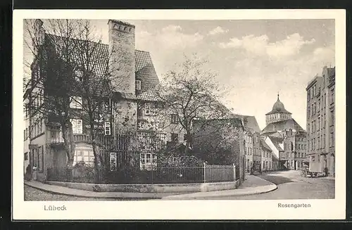 AK Lübeck, Strasseneck am Rosengarten