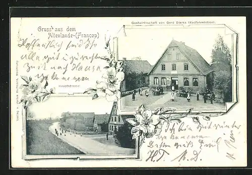 AK Jork, Gasthaus von Gerd Dierks, Hauptstrasse im Altenlande