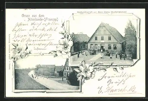AK Jork, Gasthaus von Gerd Dierks, Hauptstrasse im Altenlande