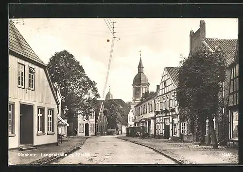 AK Diepholz, Langestrasse mit Kirche