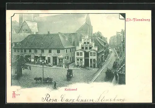 AK Alt-Flensburg, Gasthaus Zum goldenen Stern, Kattsund