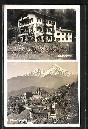 Foto-AK Berchtesgaden, Hotel-Pension Villa Achenthal, Ramsauer Strasse 4, Totalansicht