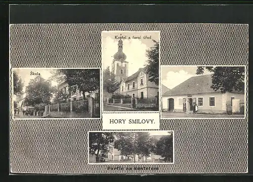 AK Hory Smilovy, Skola, Kostel a farni urad, Partie za kostelem