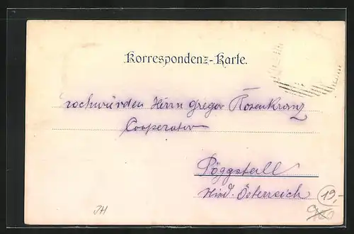AK Riegerschlag, Blick auf Kirche im Ort, Wohnhaus