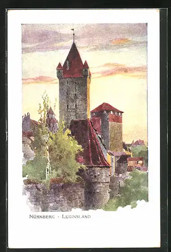Künstler-AK Heinrich Kley: Nürnberg, Luginsland