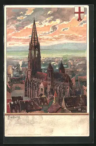 Künstler-AK Heinrich Kley: Freiburg, Kirche