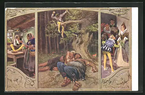 Künstler-AK Paul Hey: Szenen aus dem Märchen Das tapfere Schneiderlein