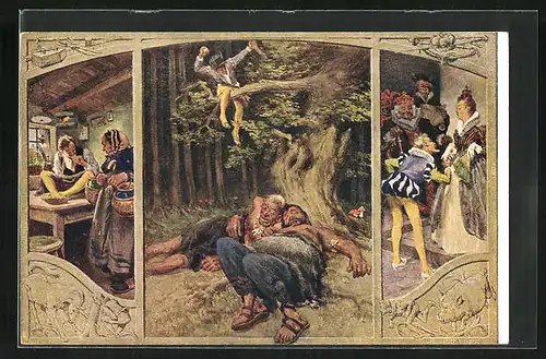 Künstler-AK Paul Hey: Szenen aus dem Märchen Das tapfere Schneiderlein