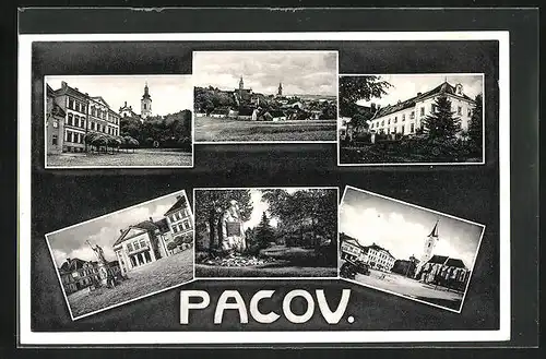 AK Pacov, Námesti, Pomnik, Celkovy pohled