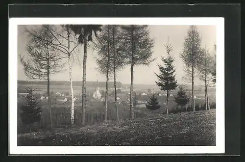 AK Kresin, Blick von einer Anhöhe auf den Ort