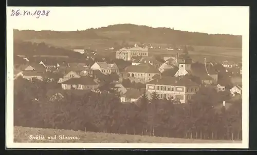 AK Svetlá n. Sáz., Teilansicht der Ortschaft