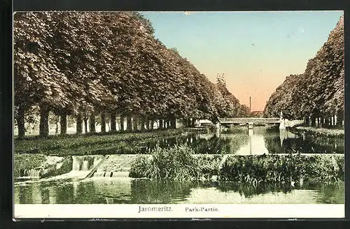 AK Jaromerice /Jaromeritz, Partie im Park