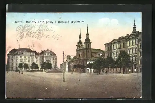 AK Jihlava, Budovy nove posty a mestske sporitelny