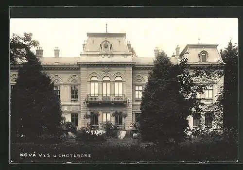 AK Nova Ves, Schloss vom Park aus gesehen