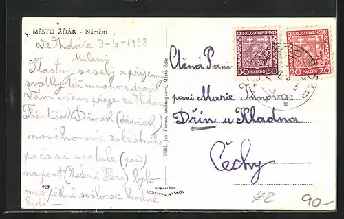 AK Mesto Zdar, Namesti, Radnice