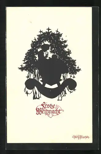 Künstler-AK Georg Plischke: Weihnachtsengel an Krippe