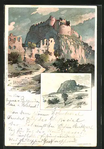 Künstler-AK Karl Mutter: Hohentwiel, Burgruine in Abendsonne