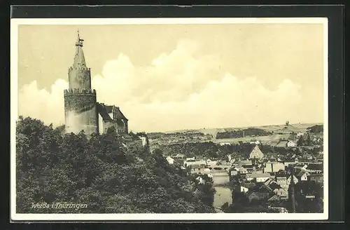 AK Weida i. Thüringen, Teilansicht mit Schloss