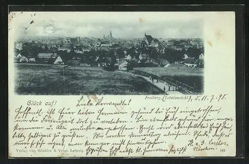 Mondschein-AK Freiberg, Totalansicht
