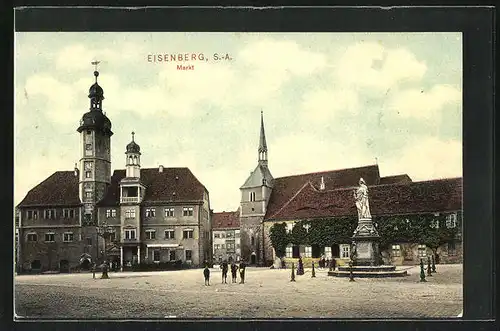 AK Eisenberg /Thür., Markt, Rathaus