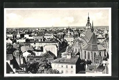 AK Cottbus, Totalansicht über die Dächer