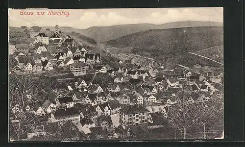 AK Altensteig, Gesamtansicht mit Bergen