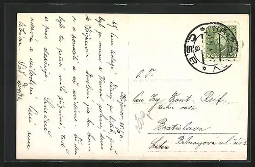 Foto-AK Krizanov, Uferpartie mit Booten