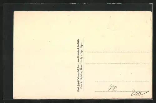 AK Podesín, Dorf in flacher Landschaft