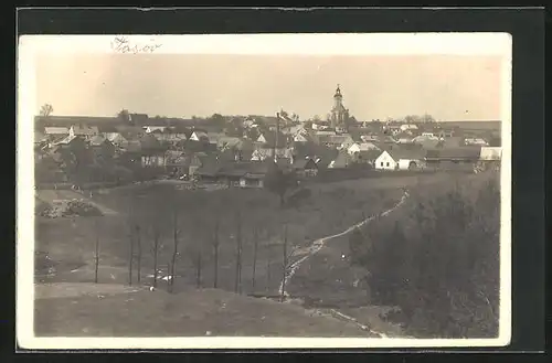 AK Tasov, kleine Stadt in kalter Jahreszeit