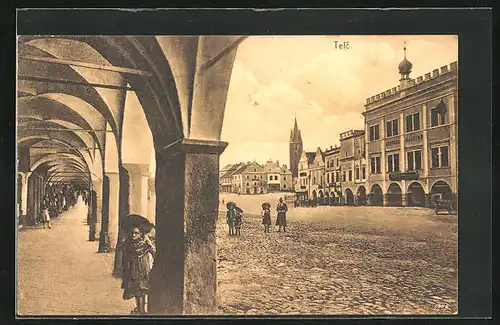 AK Telc, Kinder in tschechischer Tracht