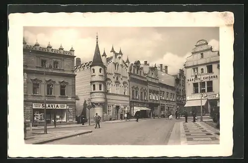 AK Nem. Brod, Kreuzung mit Geschäften