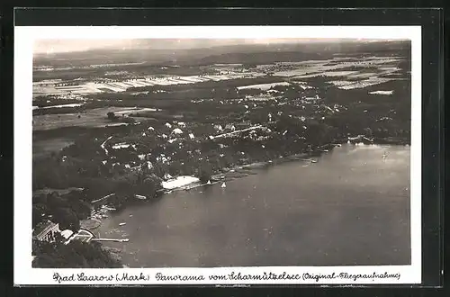 AK Bad Saarow /Mark, Panorama vom Scharmützelsee, Fliegeraufnahme