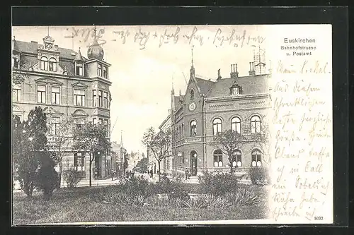 AK Euskirchen, Bahnhofstrasse und Postamt