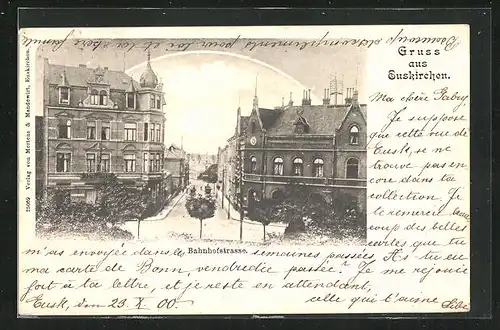 AK Euskirchen, Bahnhofstrasse mit Hotel Zur Post