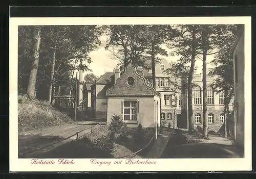 AK Schielo /Ostharz, Heilstätte, Eingang mit Pförtnerhaus