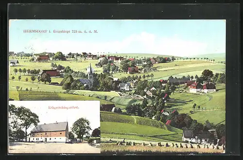 AK Hermsdorf i. Erzgebirge, Erbgerichts-Gasthof, Totalansicht