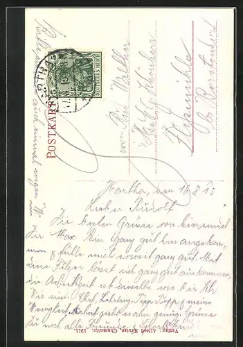 AK Hartha i. Sa., Elektrizitätswerk, Schule, Albertstrasse