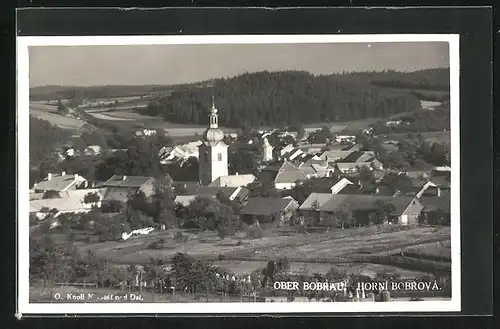 AK Horni Bobrova, Blick auf Kirche im Ort