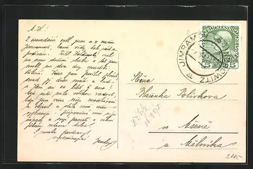 AK Jimramov, Teilansicht mit Bergwald