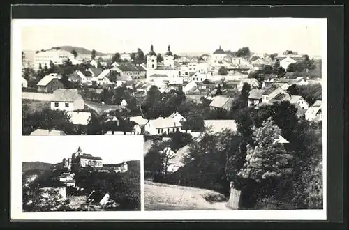 AK Bystrice nad Pernst., Schloss, Ortsansicht