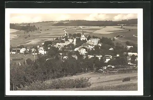 AK Trhova Kamenice, Ortsansicht von Anhöhe