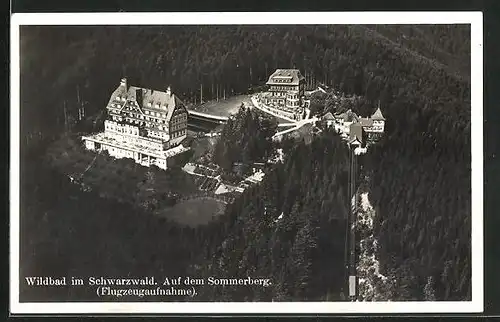 AK Wildbad im Schwarzwald, Auf dem Sommerberg, Fliegeraufnahme